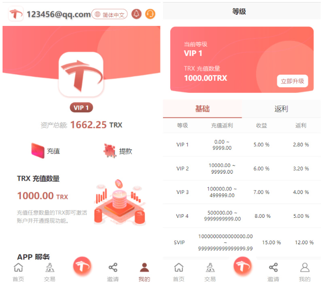 uniapp版多语言TRX系统源码/TRX理财系统/虚拟币挖矿-七星源码